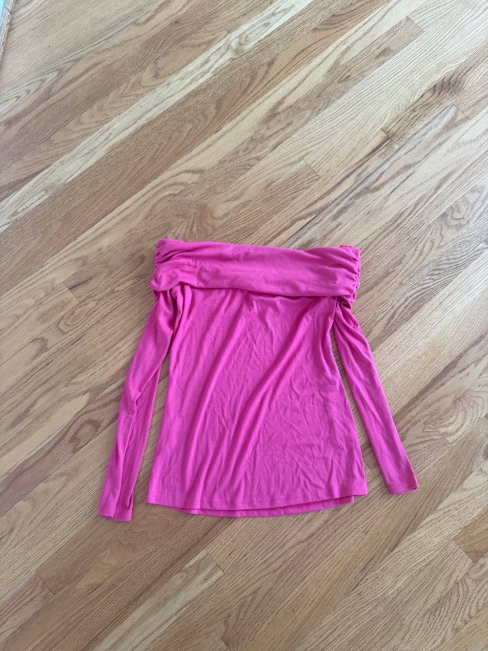 Off the shoulder pink long sleeve top